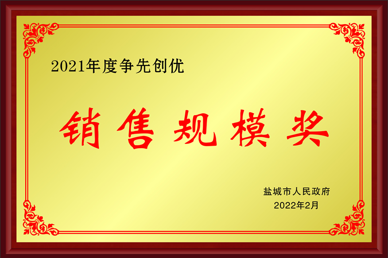 2021年度爭星創(chuàng)優(yōu)銷售規(guī)模獎(jiǎng)